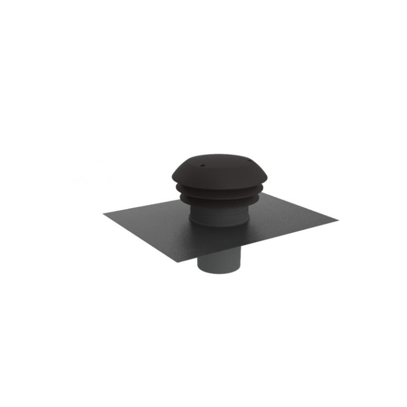Chapeau de toiture plastique + feuille de plomb - Ø 125 à 160 mm