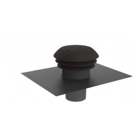 Chapeau de toiture plastique + feuille de plomb - Ø 125 à 160 mm